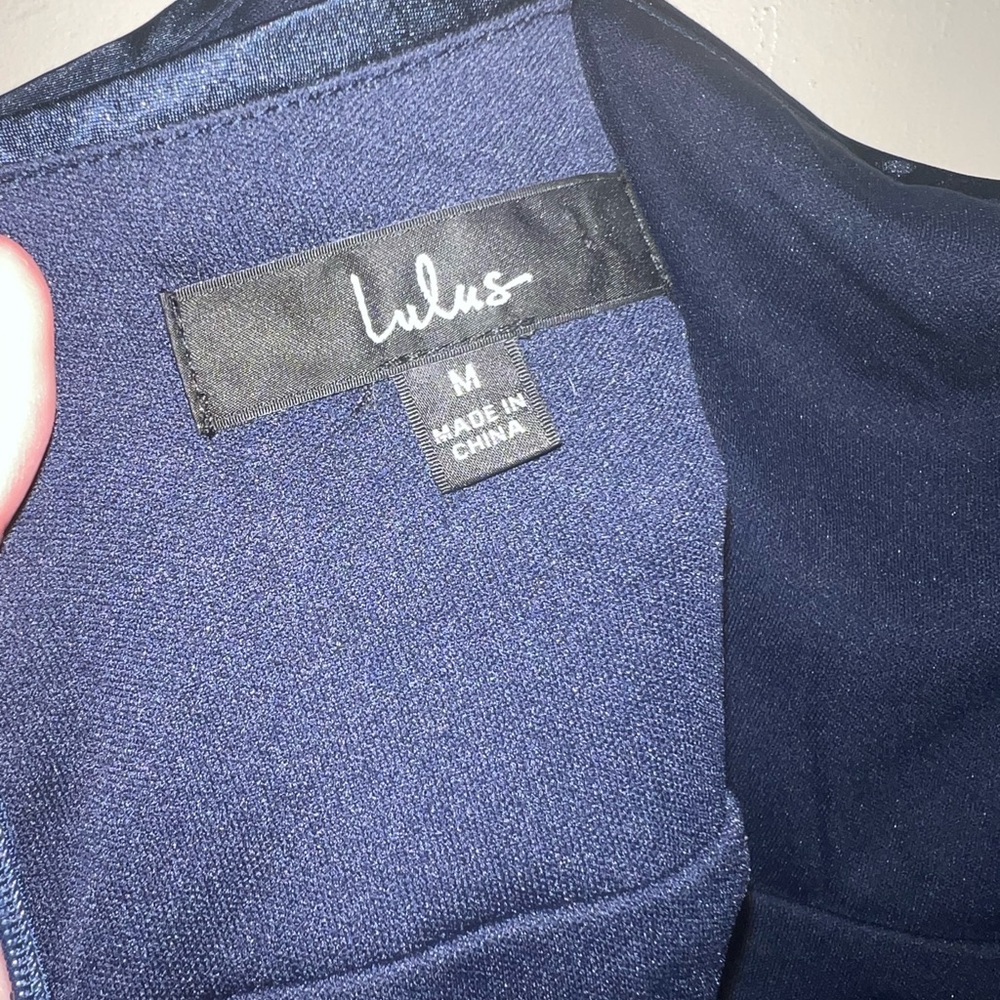 Lulus Sparkling Sophistication Navy Blue Sequin Sleeveless Mini Dress Medium M - Picture 10 of 12